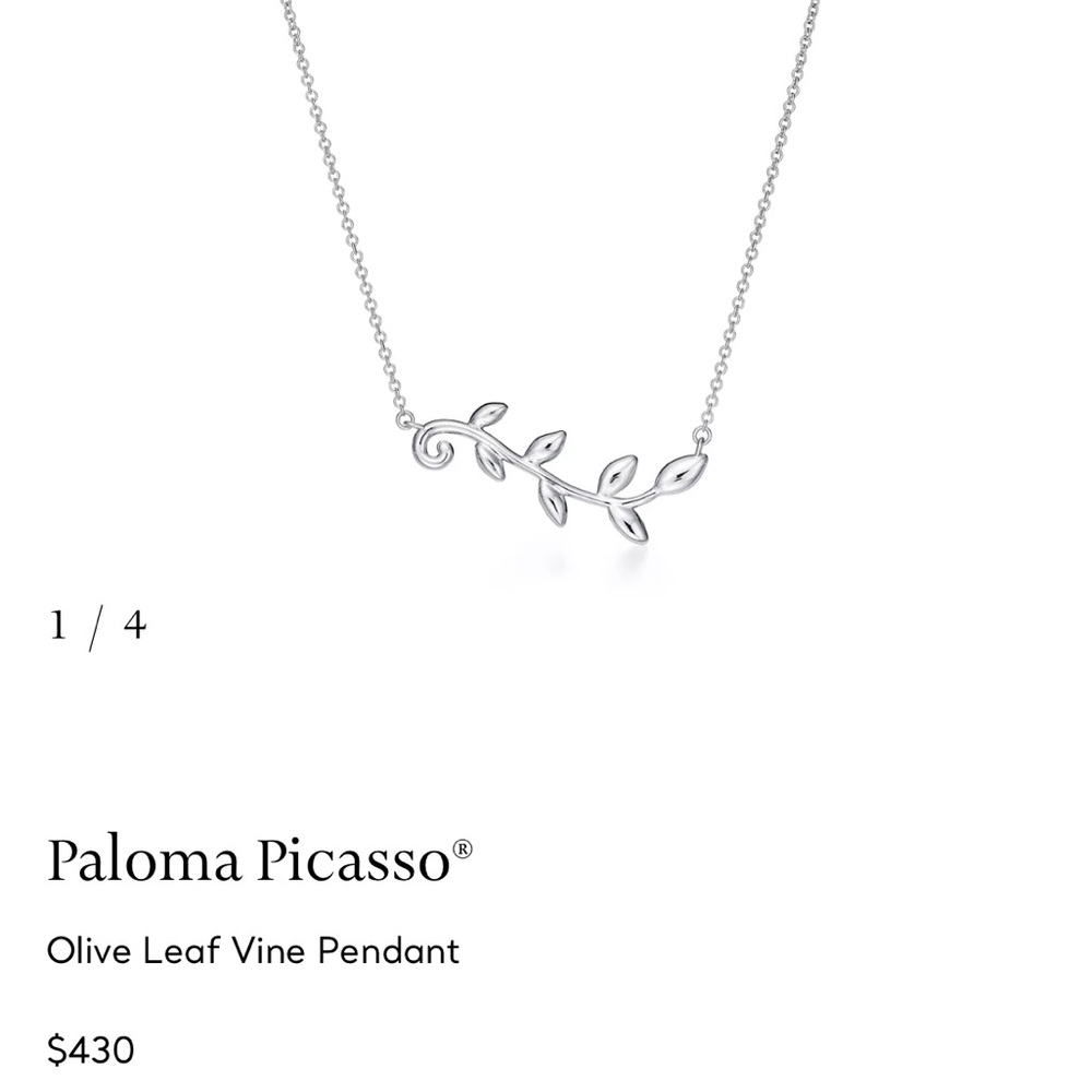 Paloma Picasso Silver Leaf Necklace Tiffany